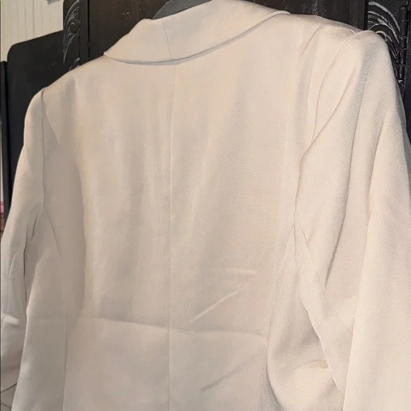 ZENANA WOVEN 3/4 RUCHED SLEEVE OPEN FRONT CLASSIC BLAZER - Picture 10 of 13